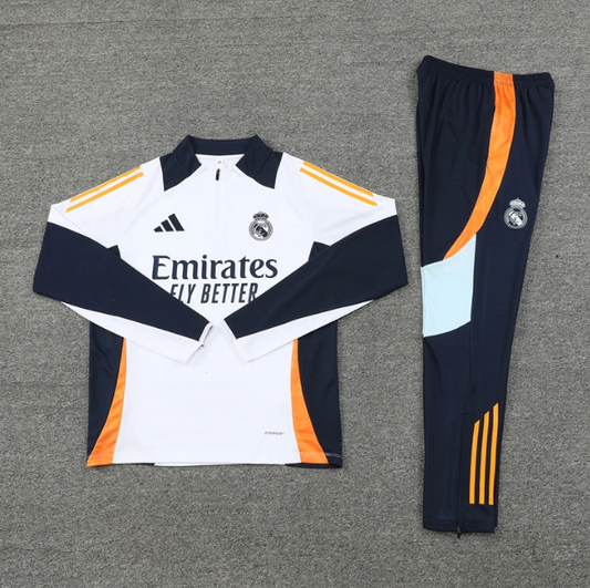 Real Madrid 24/25 White/Orange Tracksuit